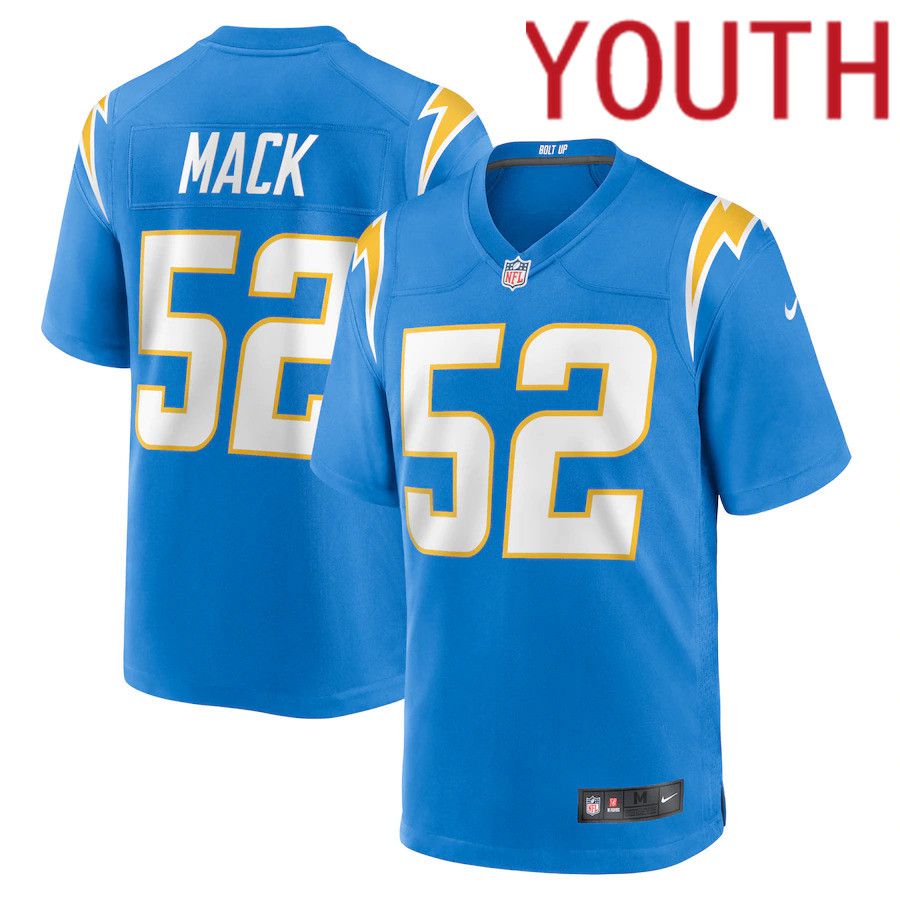 Youth Los Angeles Chargers #52 Khalil Mack Nike Powder Blue Game NFL Jersey->customized nfl jersey->Custom Jersey